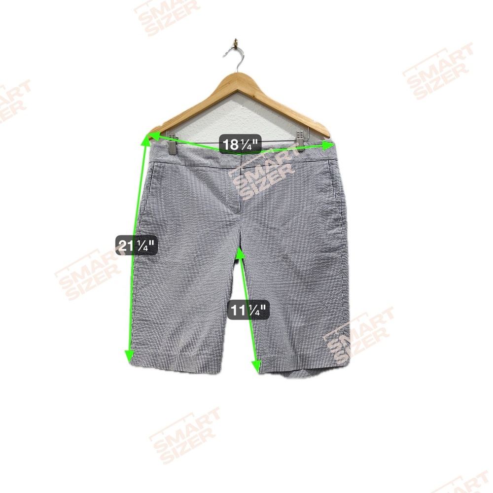 ANN TAYLOR Classic Seersucker Cotton Grey and White Striped Women's Shorts 12 - Picture 7 of 7